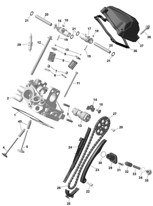 01- Rotax - Rear Cylinder Head Schematic