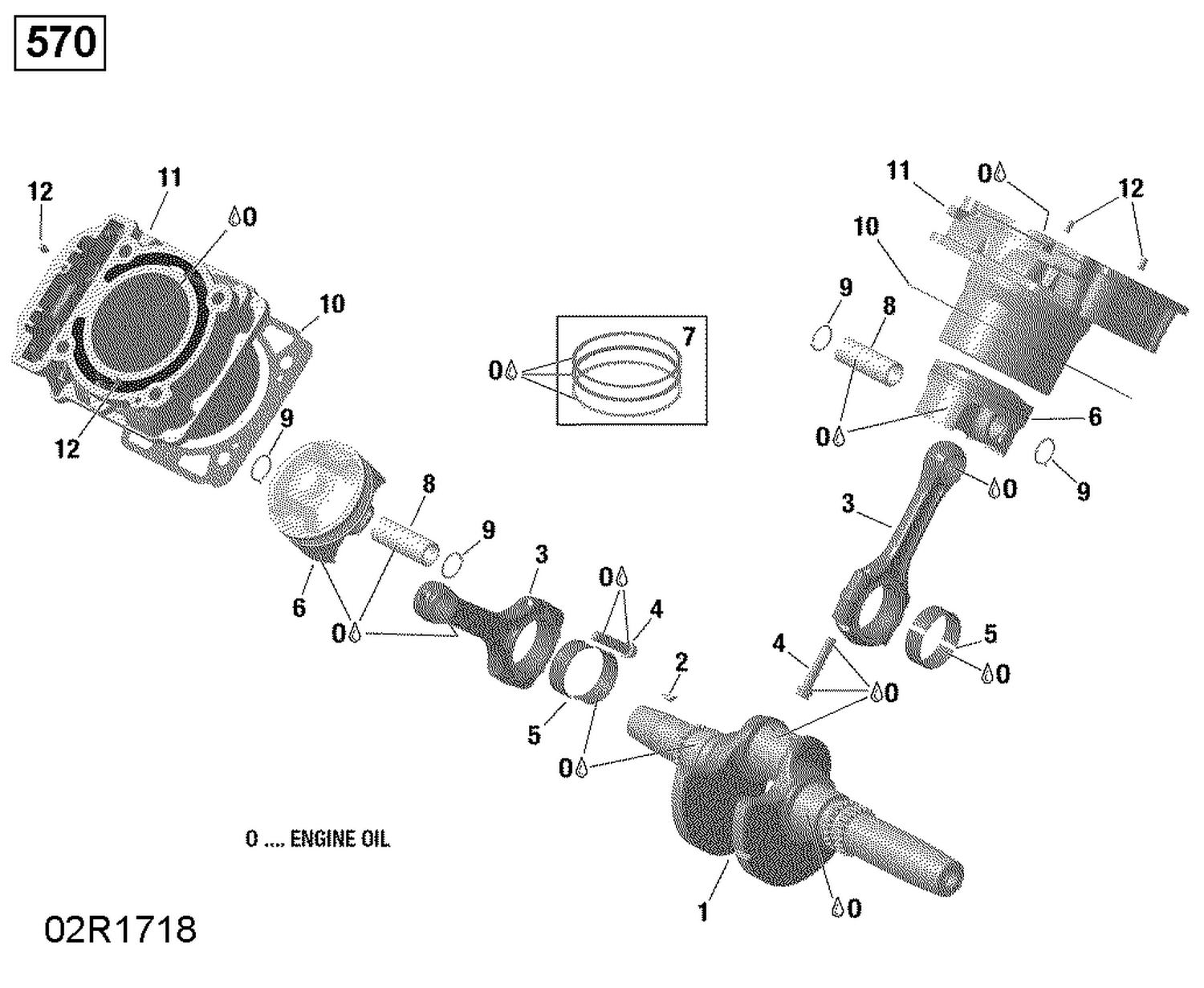 01- Rotax - Crankshaft and Pistons - 570 EFI