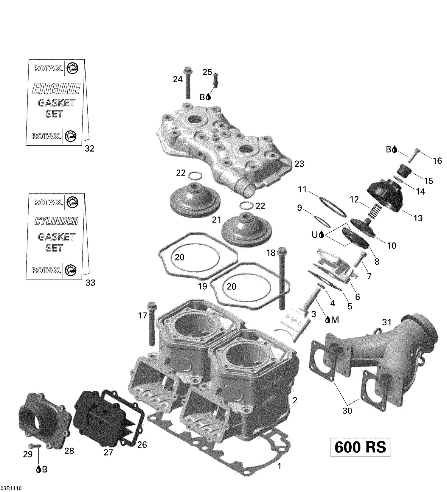 01- Cylinder, Exhaust Manifold And Reed Valve