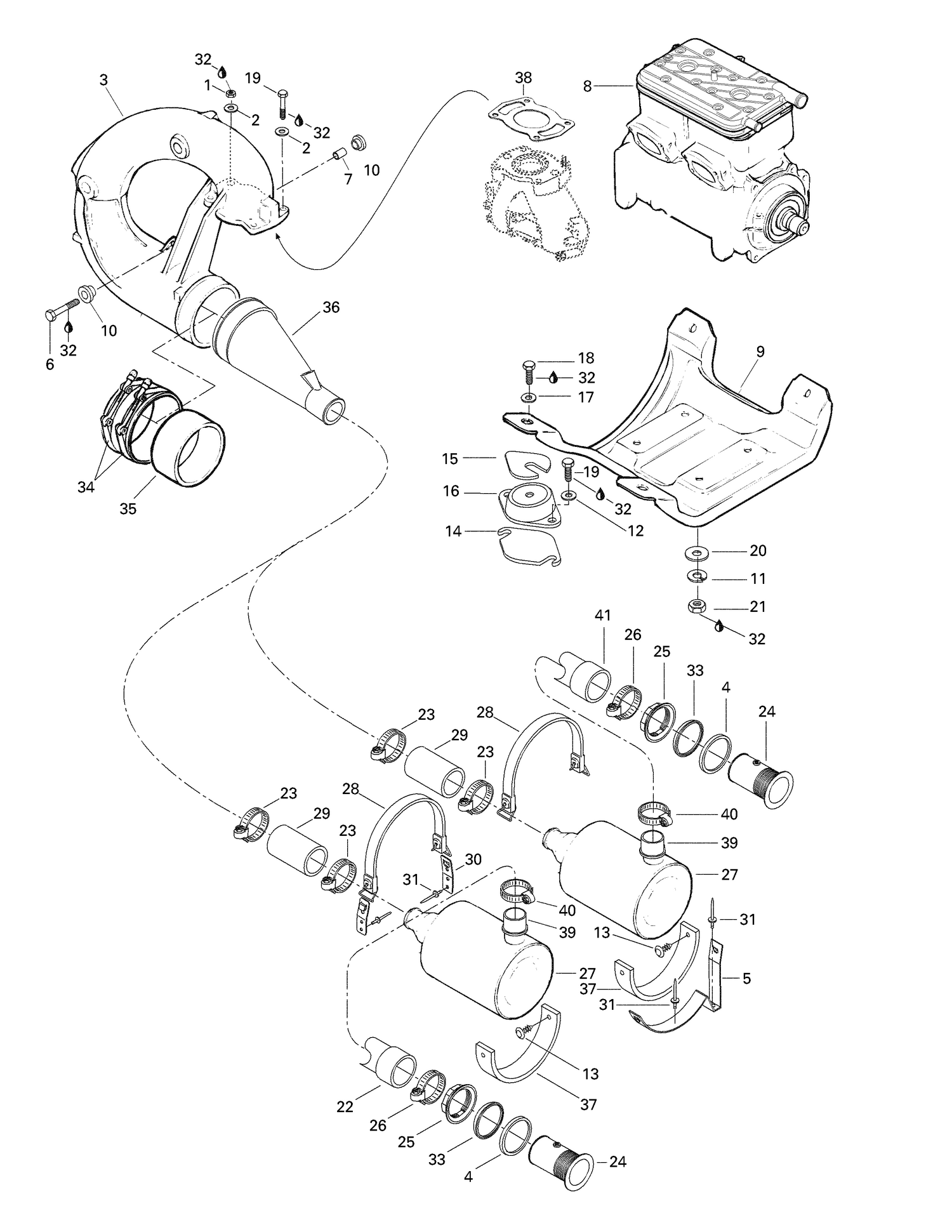 01- Engine Support And Muffler