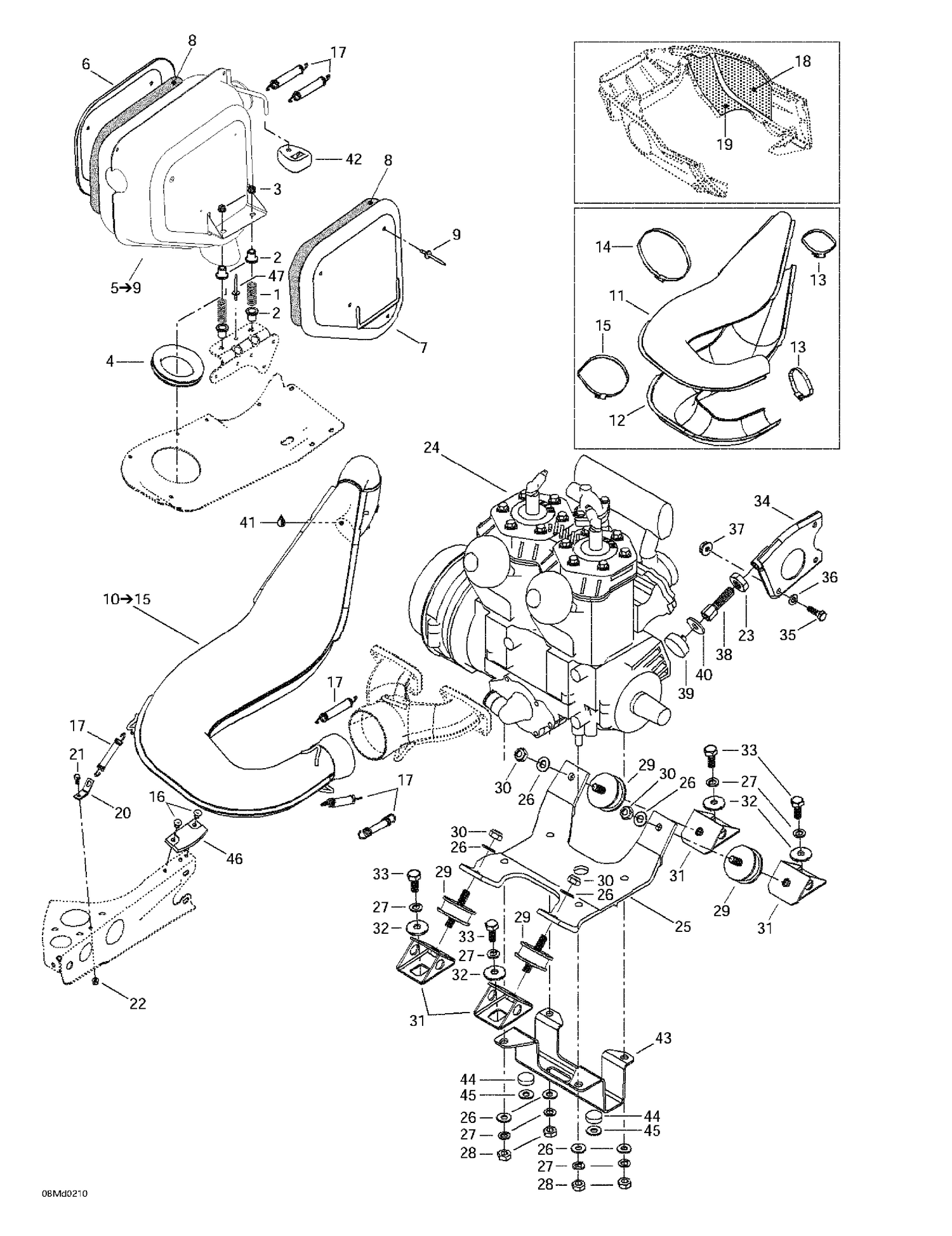 01- Engine Support And Muffler