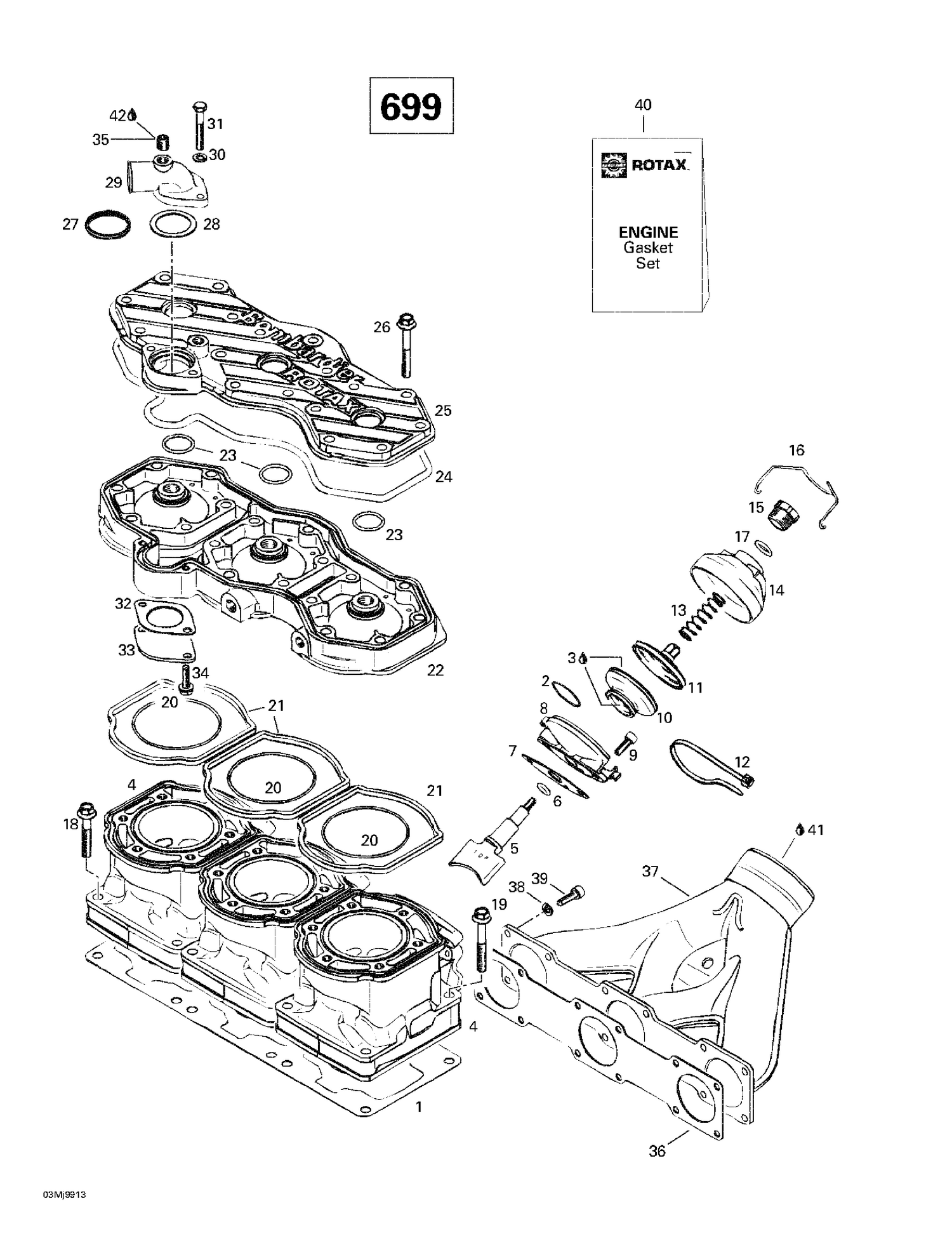 01- Cylinder, Exhaust Manifold (699)