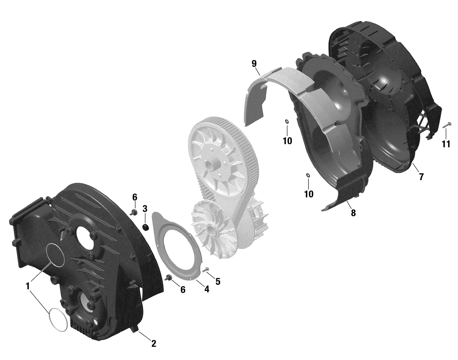 01- Rotax - Transmission - CVT Cover - 900 ACE