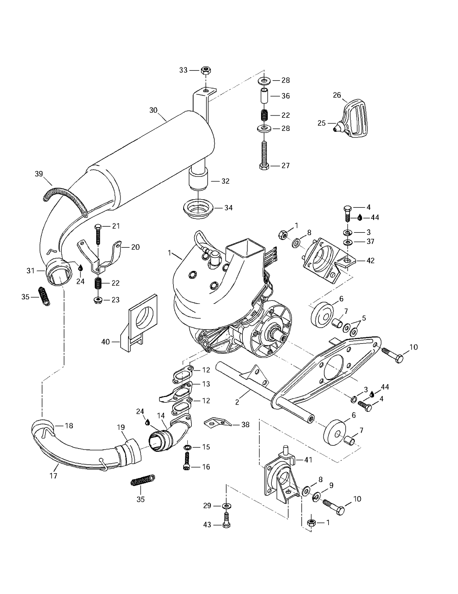 01- Engine Support And Muffler
