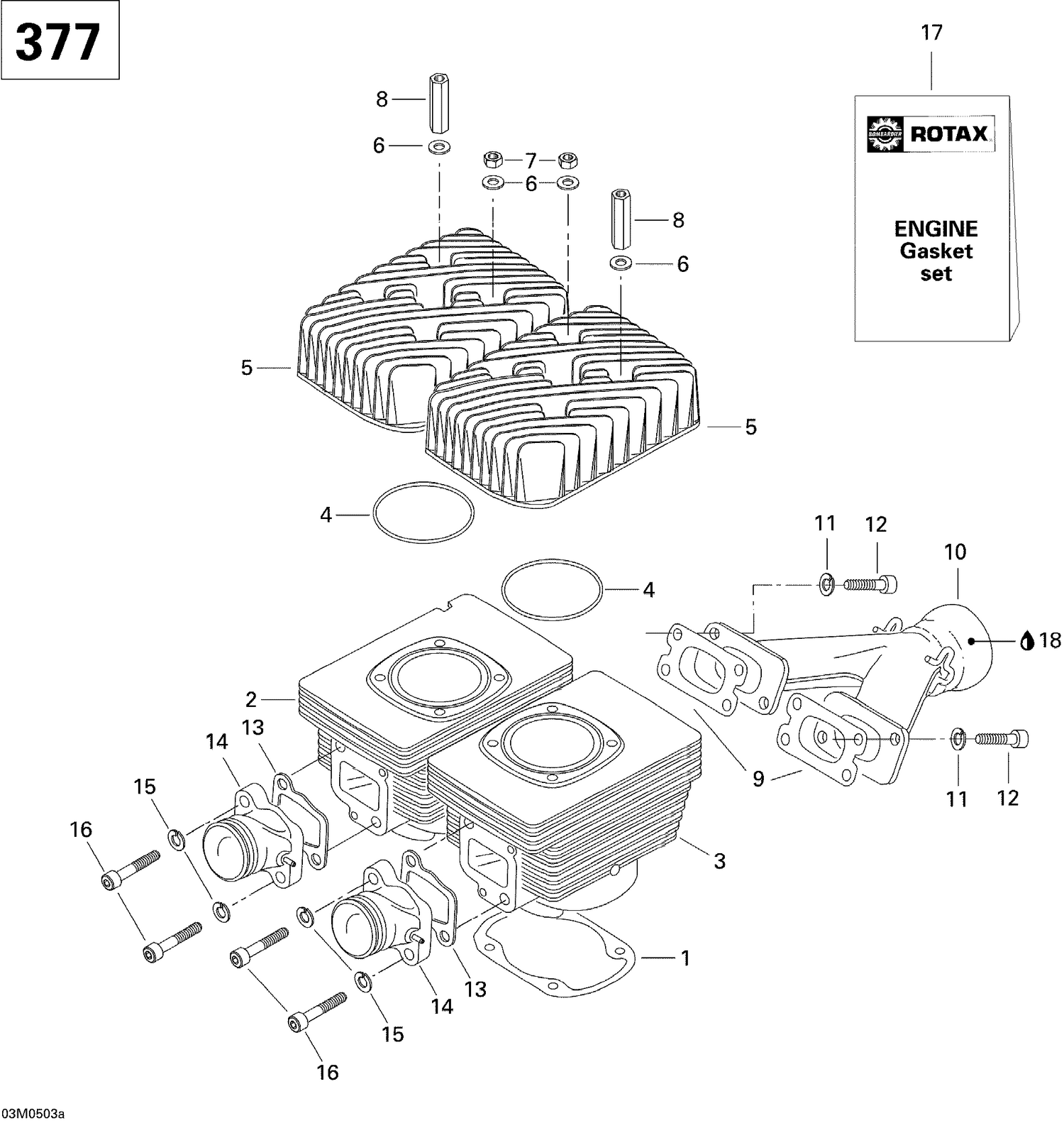 01- Cylinder And Exhaust Manifold 377