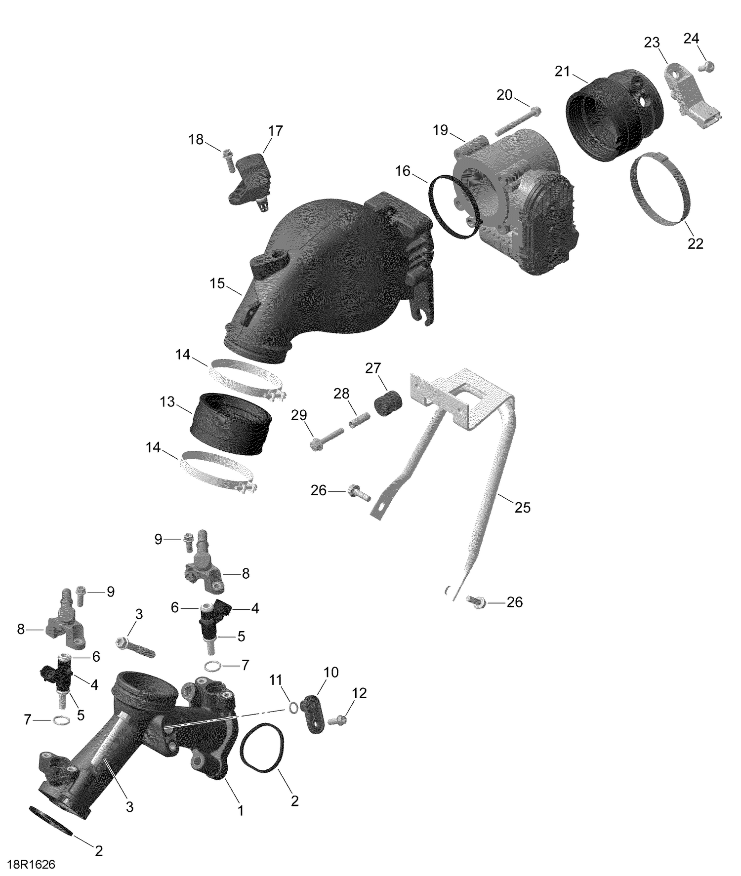 02- Air Intake Manifold and Throttle Body - Turbo