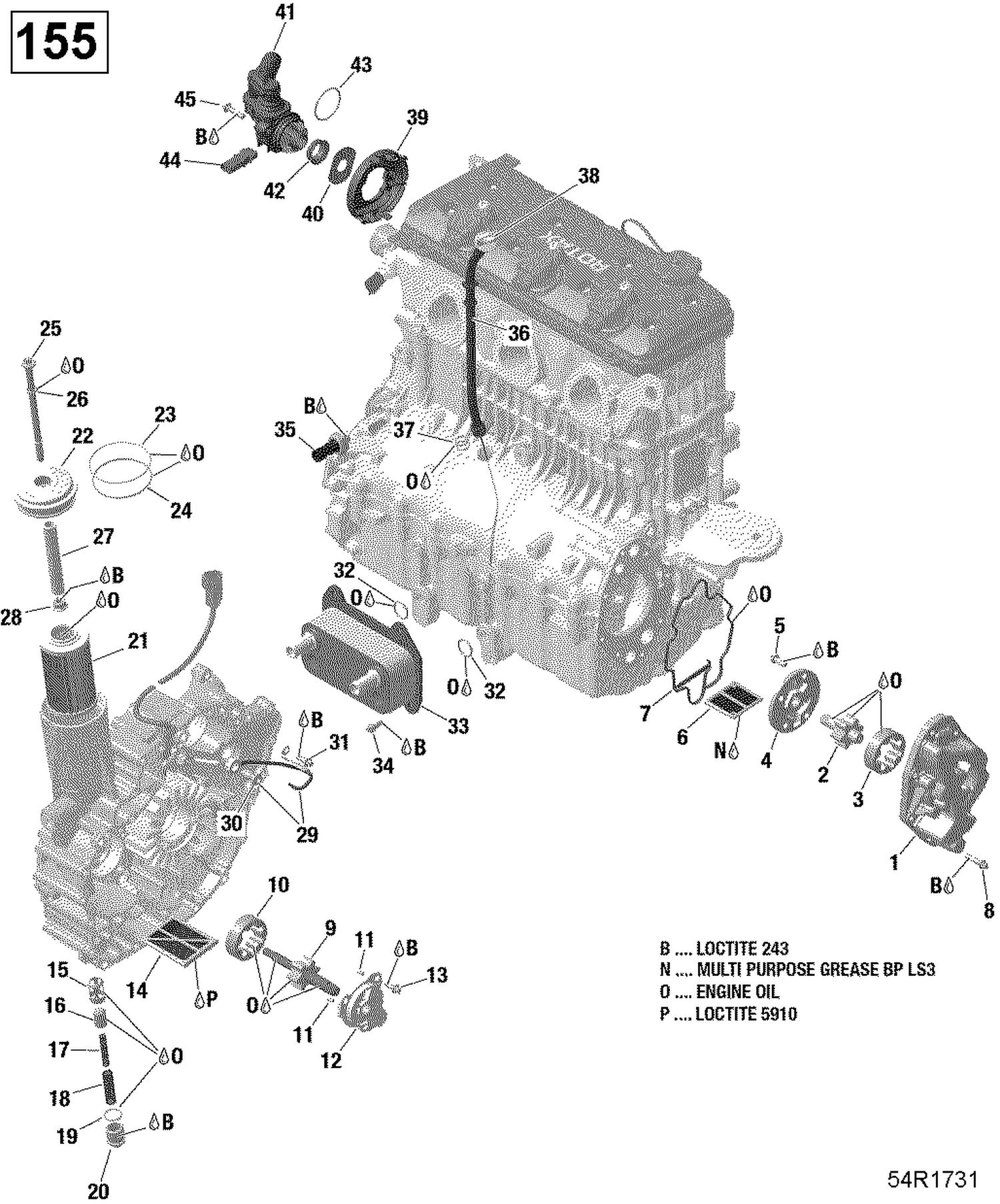 01- Engine Lubrication - 130-155 Model Without Suspension