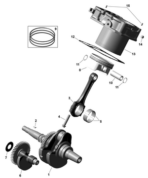 01- Rotax - Crankshaft, Pistons And Cylinder Schematic
