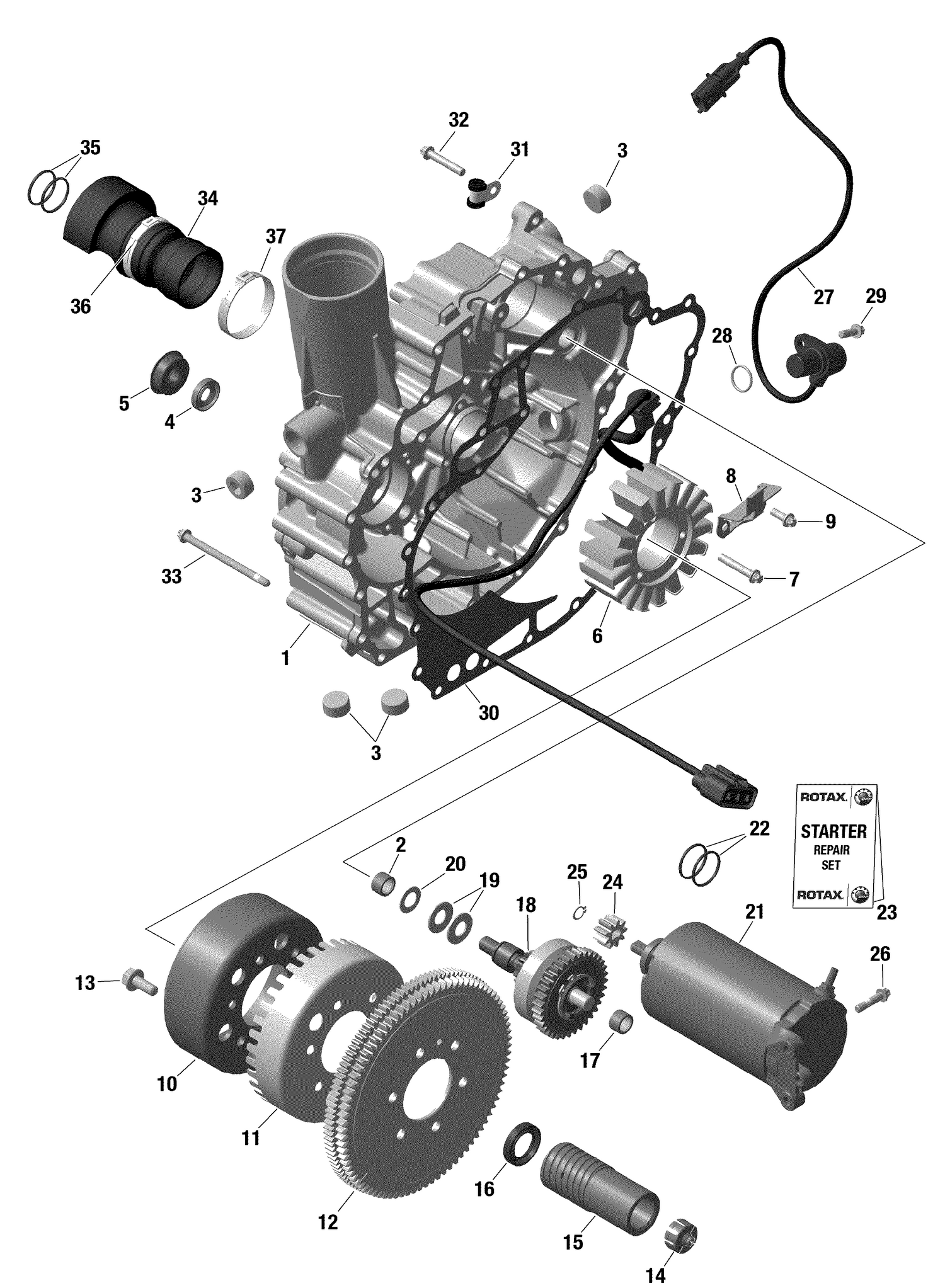 01- Rotax - Magneto And Electric Starter Without IDF