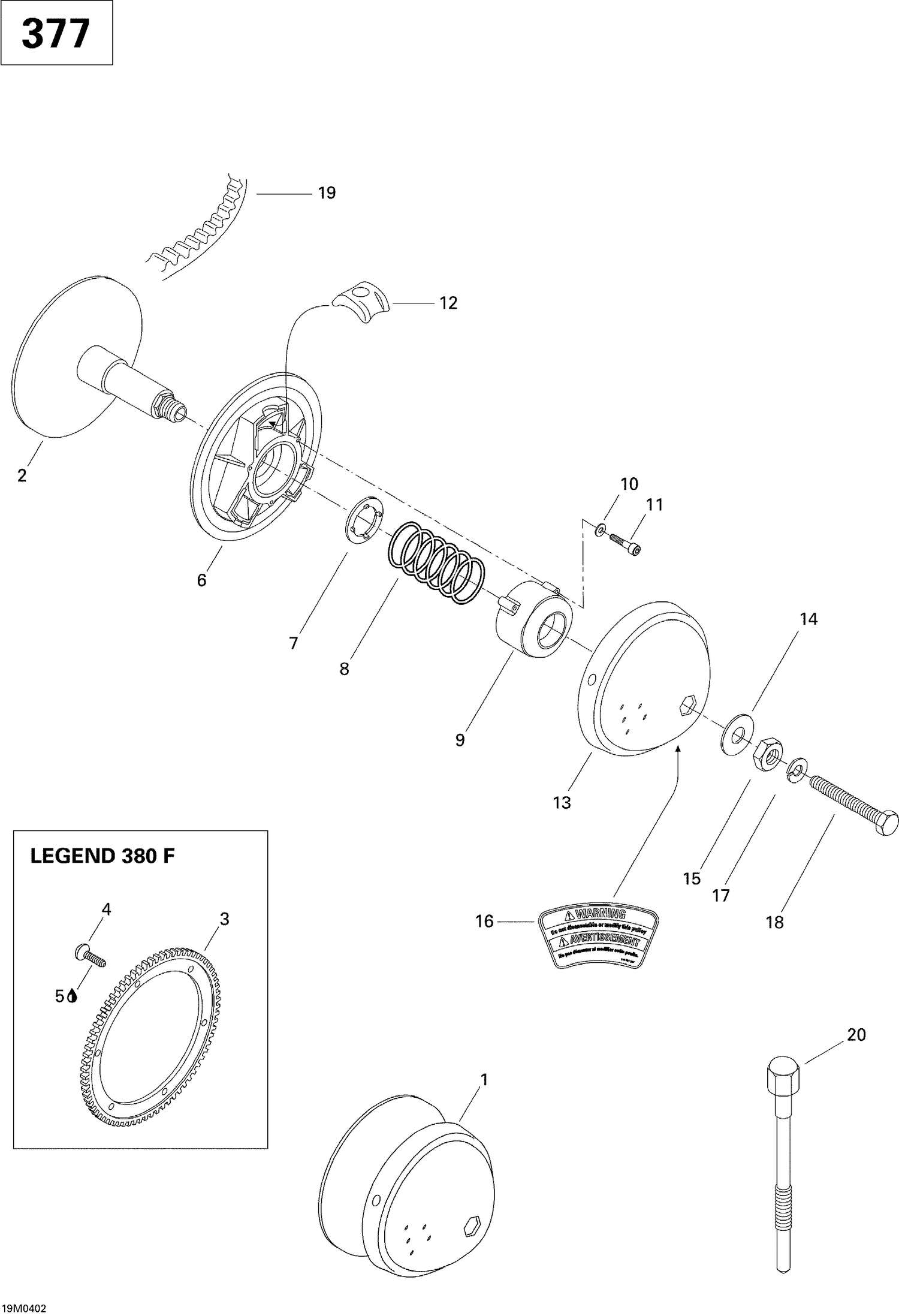 05- Drive Pulley (MX Z 380F)