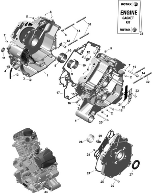 01- Rotax - Crankcase Schematic
