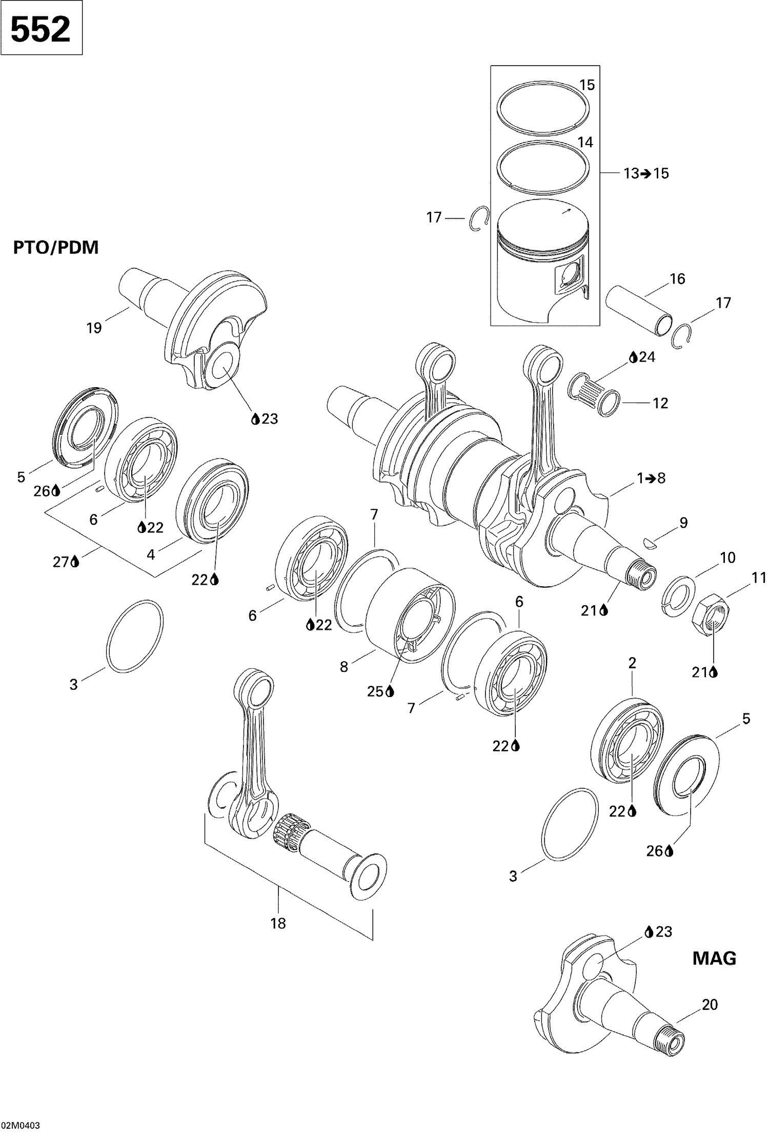 01- Crankshaft, SUMMIT 550F
