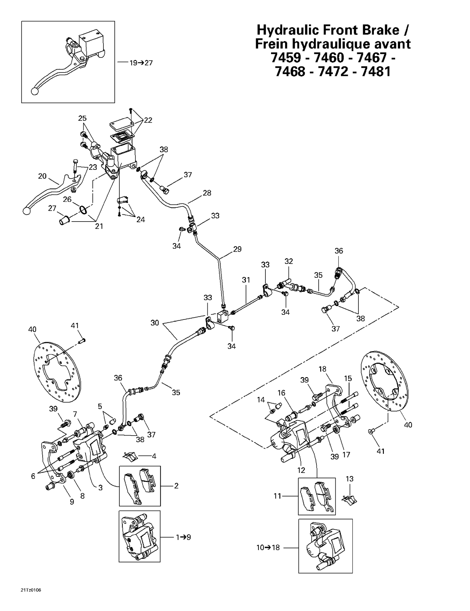 06- Hydraulic Front Brake (7459 - 7460 - 7467 - 7468 - 7472 - 7481)