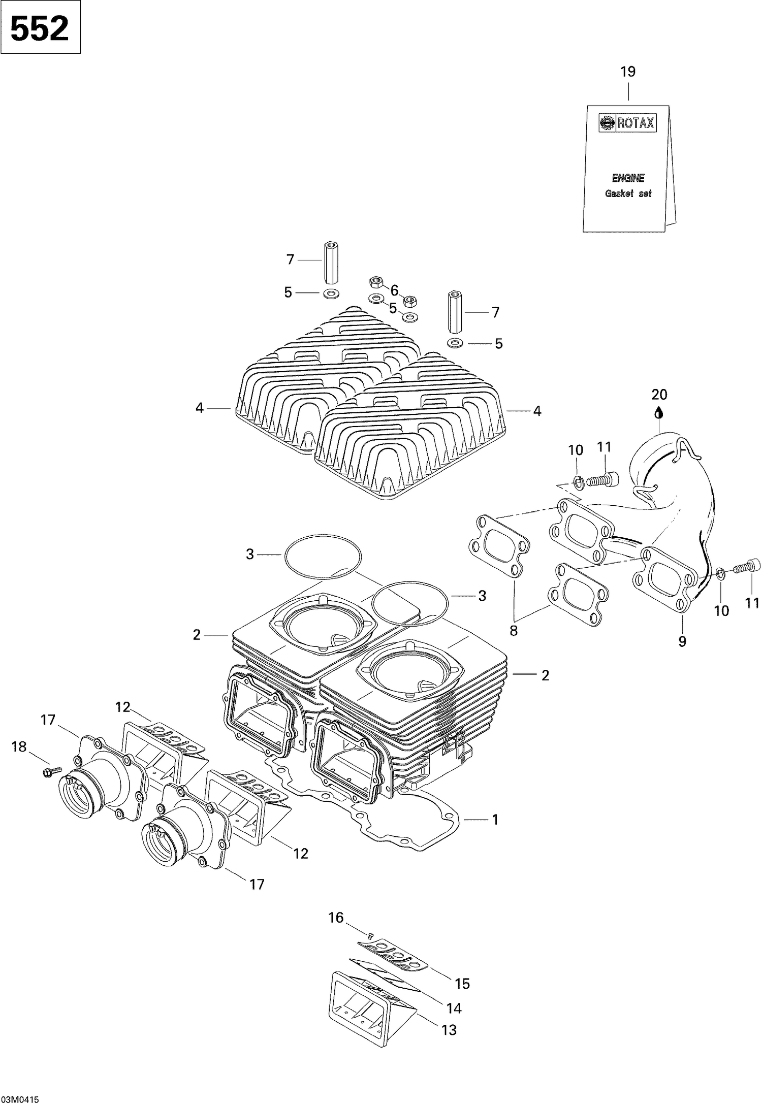 01- Cylinder, Exhaust Manifold (552)