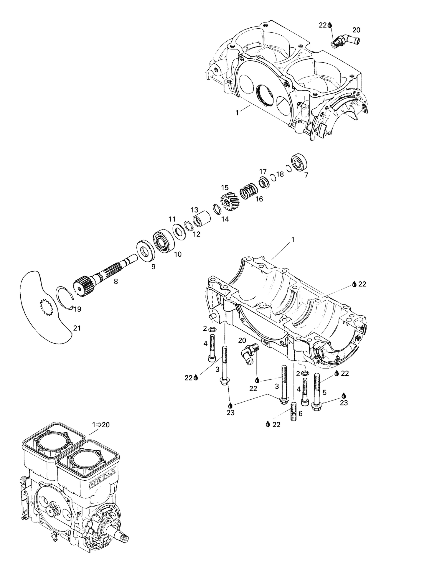 01- Crankcase, Rotary Valve