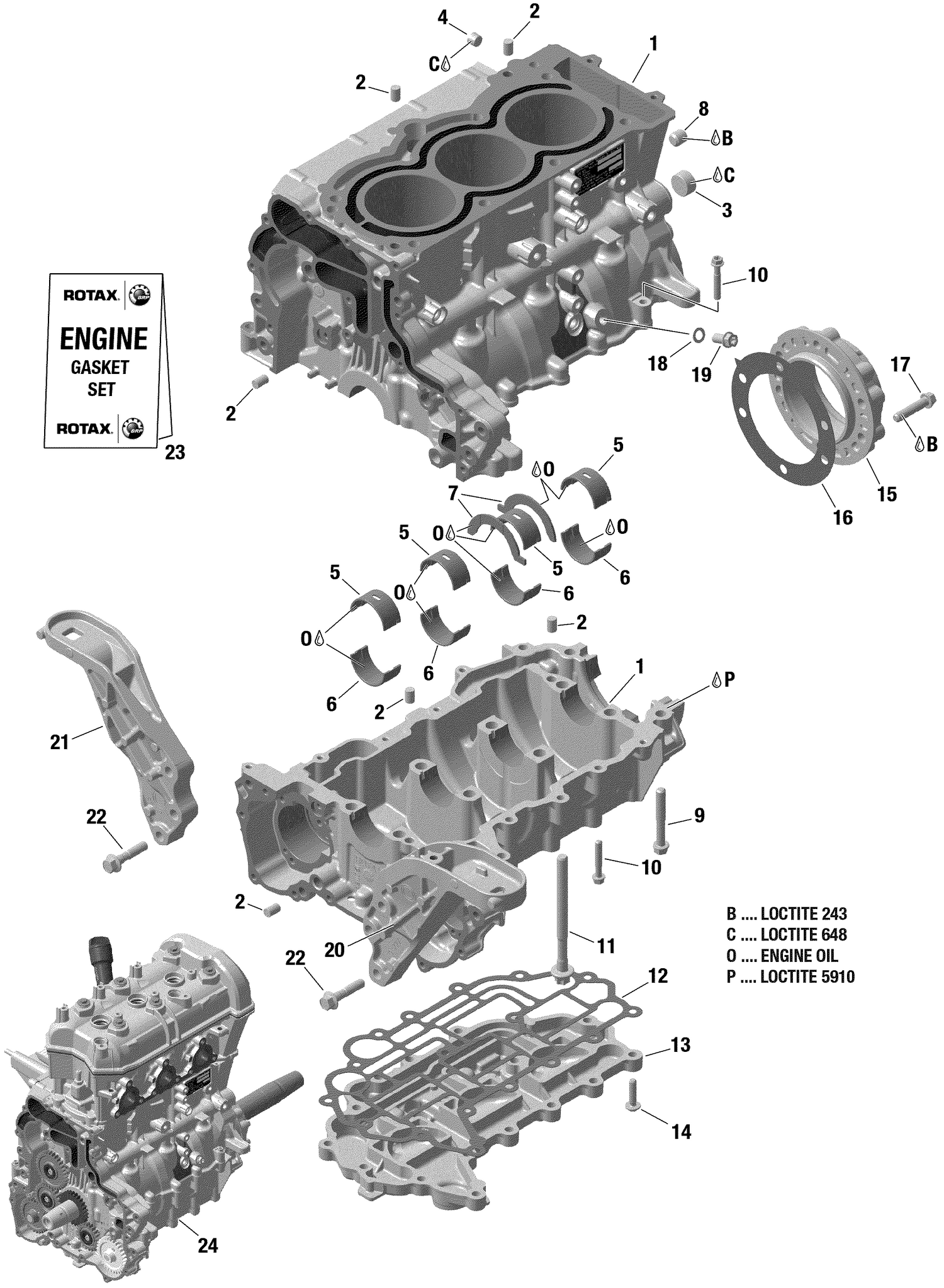 01- Rotax - Crankcase - 900 ACE