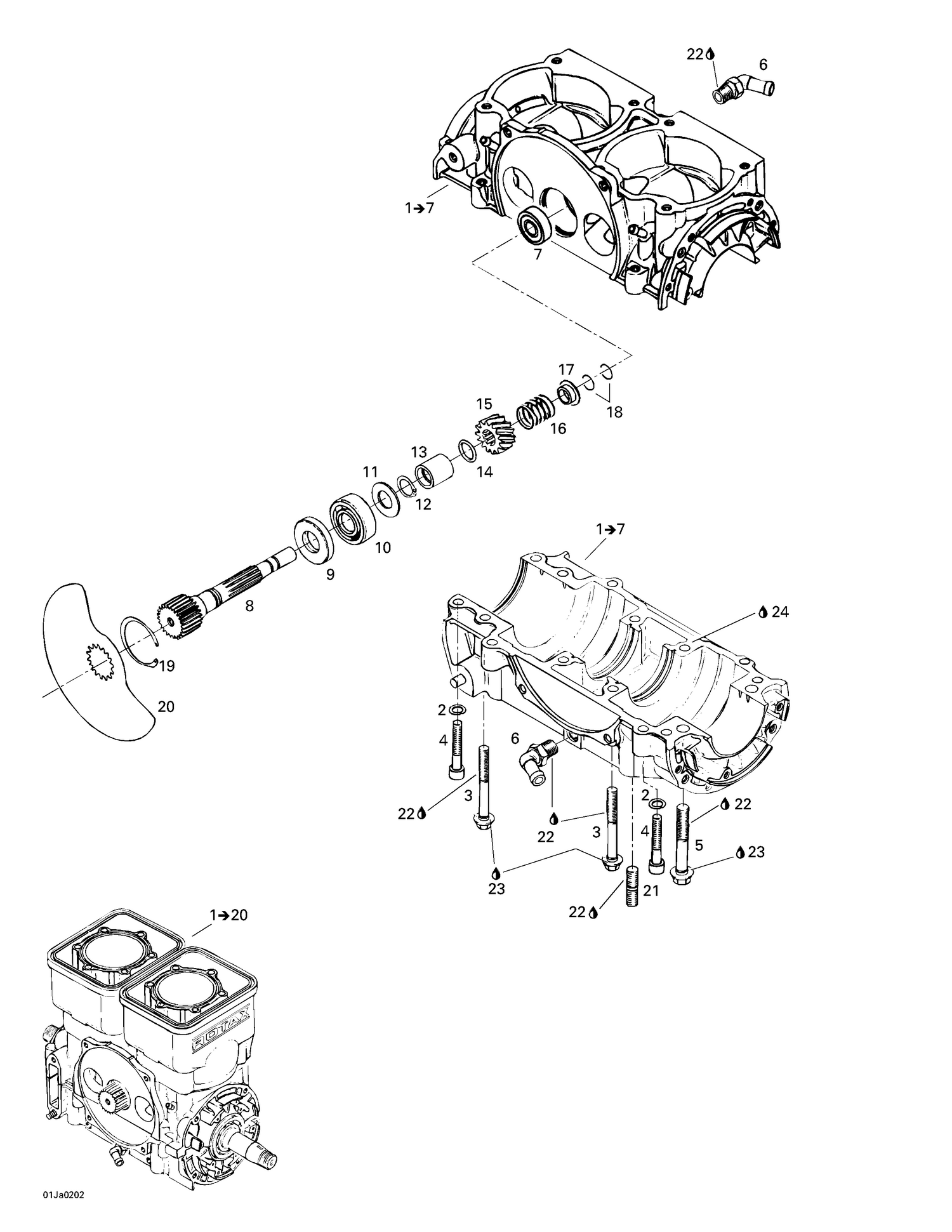 01- Crankcase, Rotary Valve