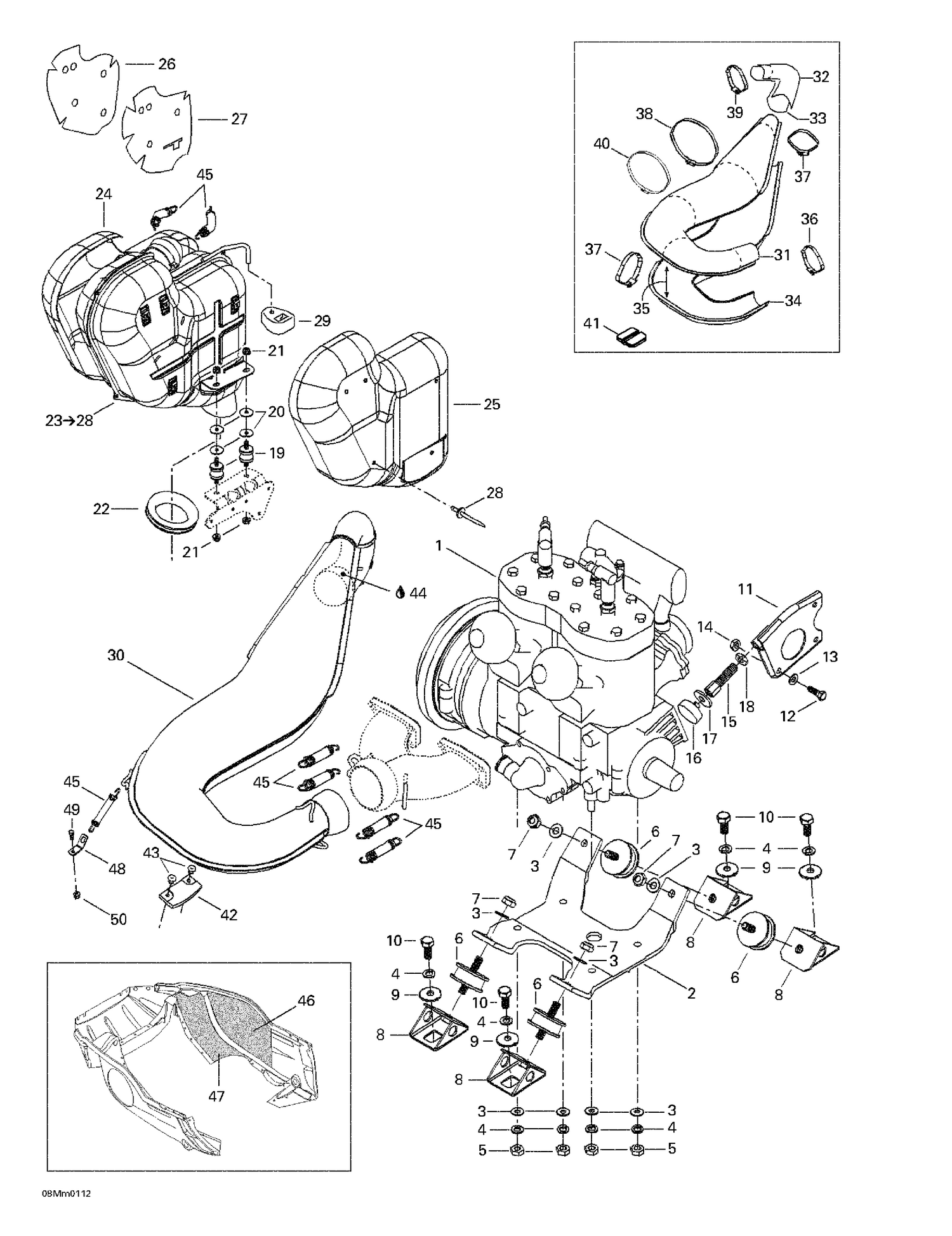 01- Engine Support And Muffler