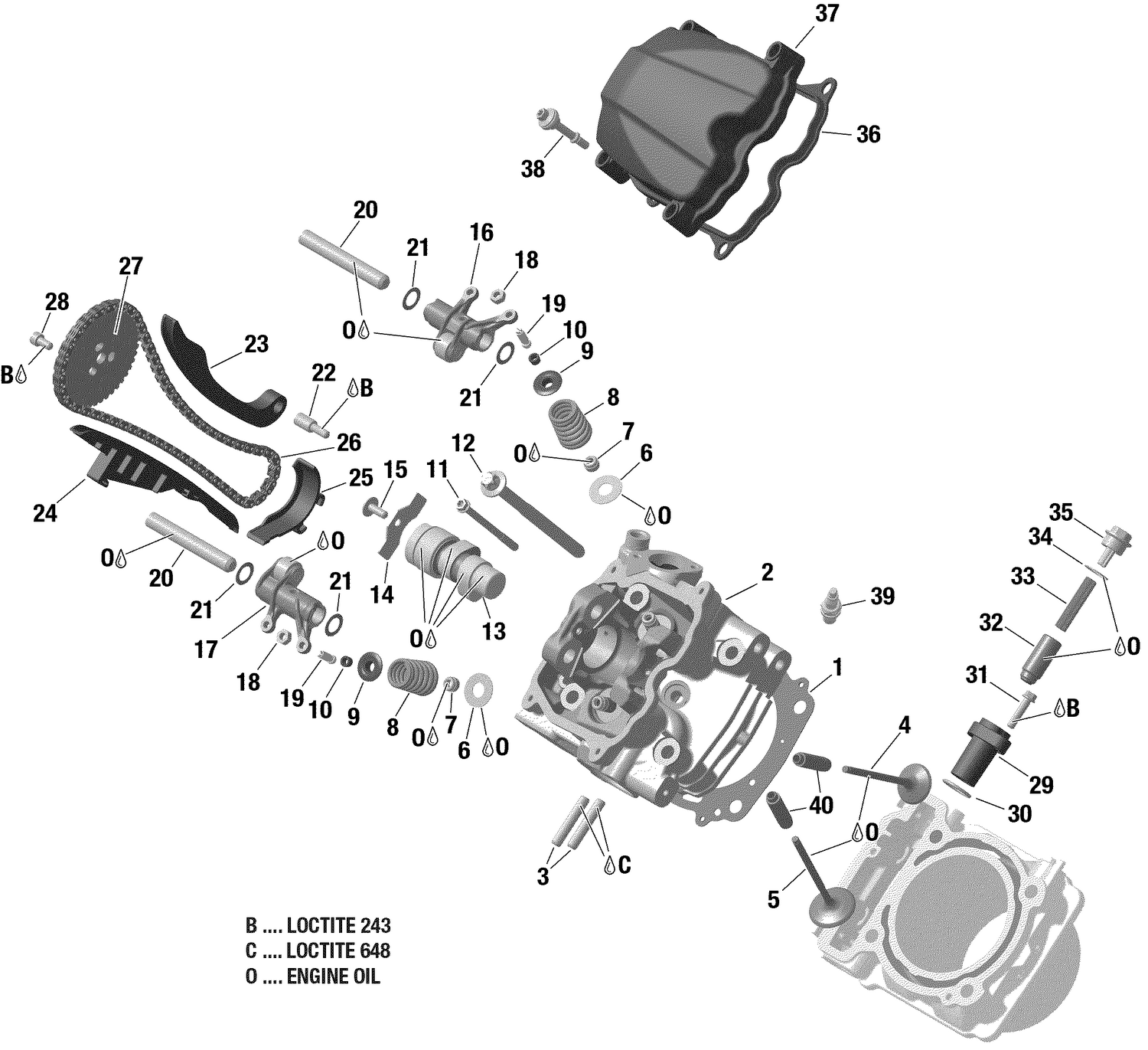 01- Rotax - Cylinder Head, Front