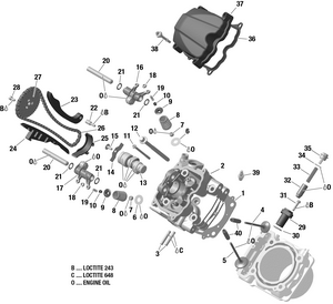 01- Rotax - Cylinder Head, Front Schematic
