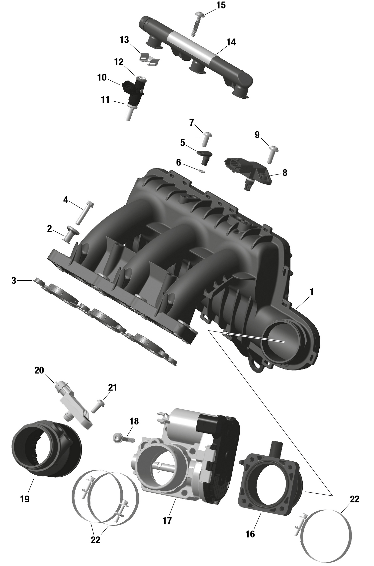 01- ROTAX - Air Intake Manifold And Throttle Body