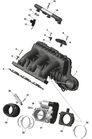 01- Rotax - Air Intake Manifold And Throttle Body Schematic