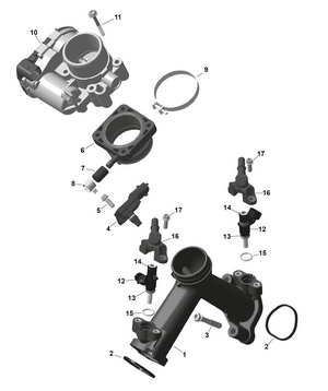 01- Rotax - Air Intake Manifold And Throttle Body Schematic