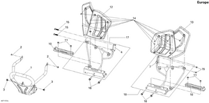 09- Front Bumper And Footrests North America, International Schematic