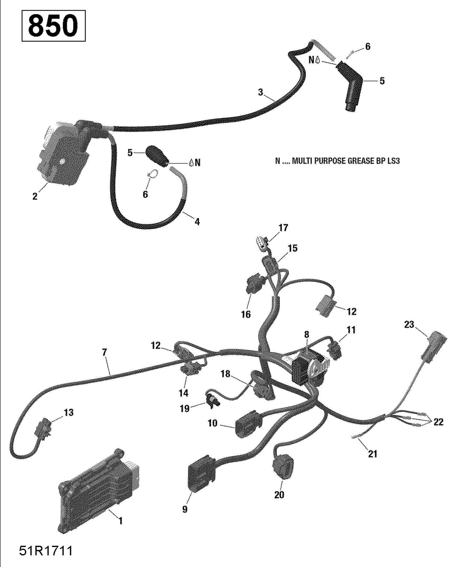 10- Engine Harness and Electronic Module - 850 EFI (Renegade)