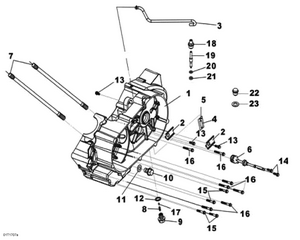 01- Left Crankcase Half Schematic