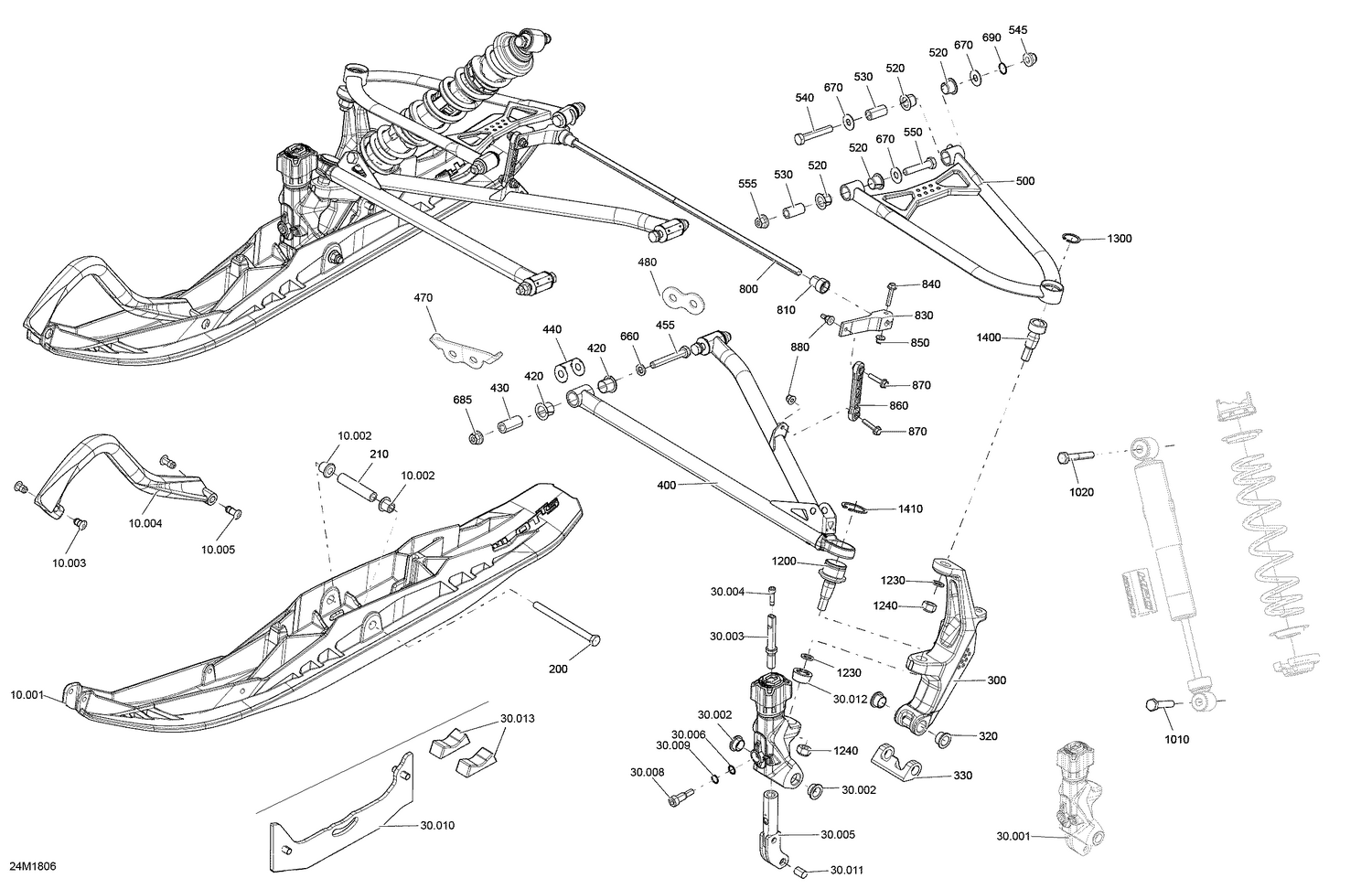 07- Front Suspension And Ski Renegade - 850 E-TEC - Package XRS QAS