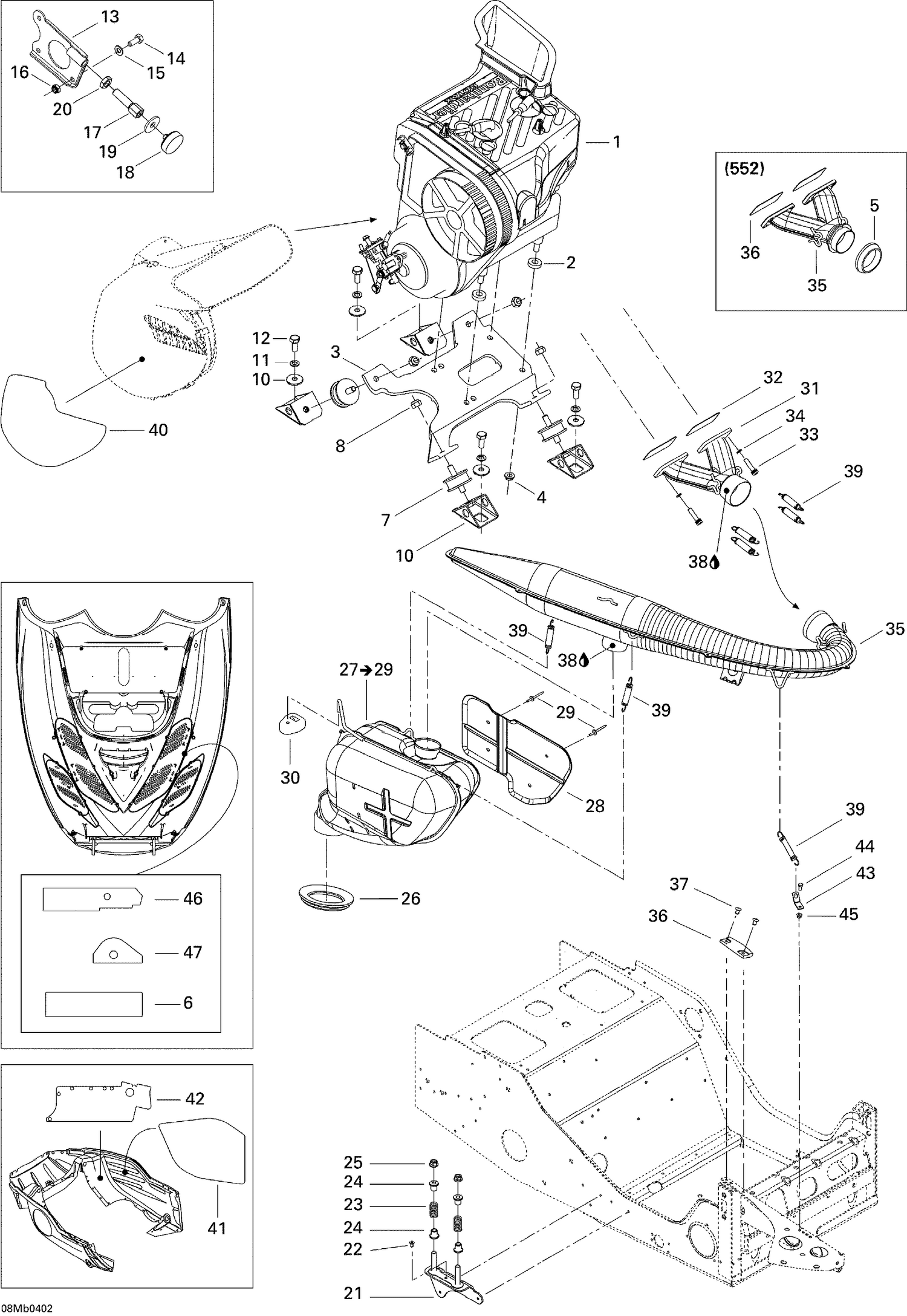 01- Engine Support And Muffler (380F)