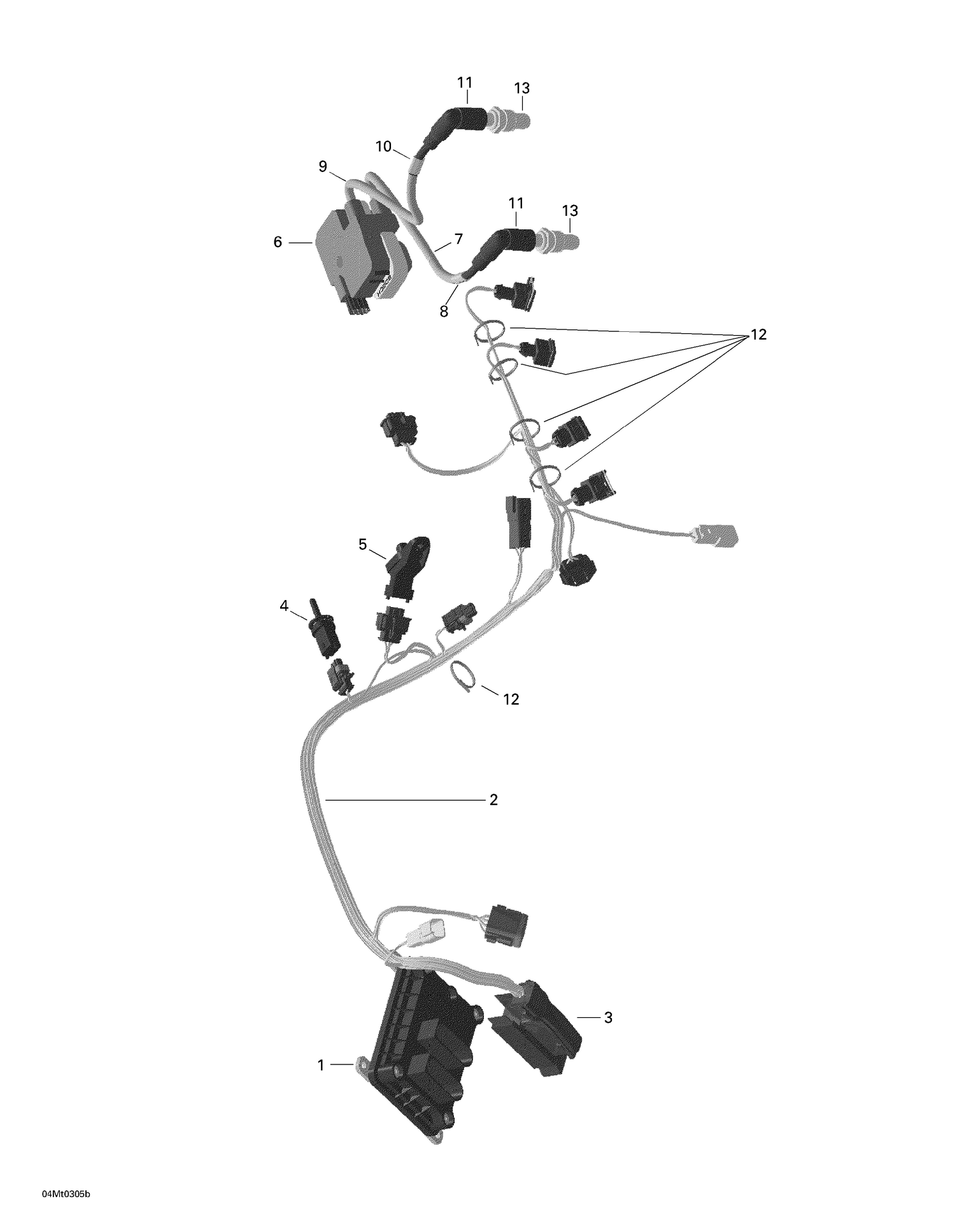 10- Engine Harness, Electronic Box, Ignition Coil