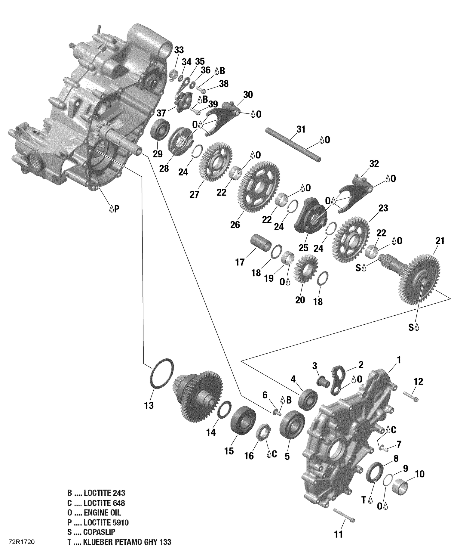 01- Gear Box and Components - Renegade STD-XXC 1000R EFI