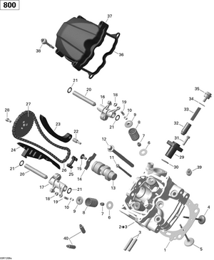 01- Cylinder Head, Front Schematic