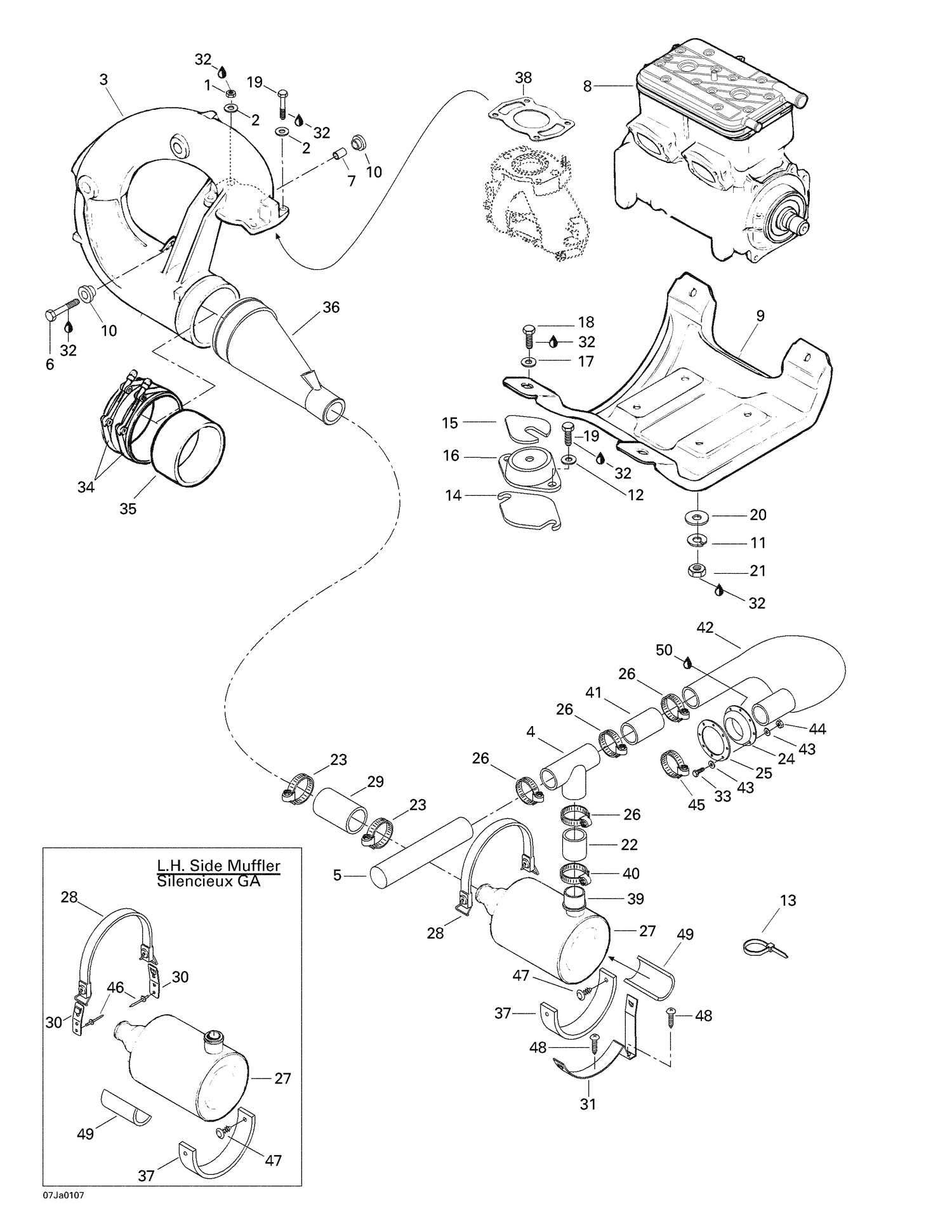 01- Engine Support And Muffler