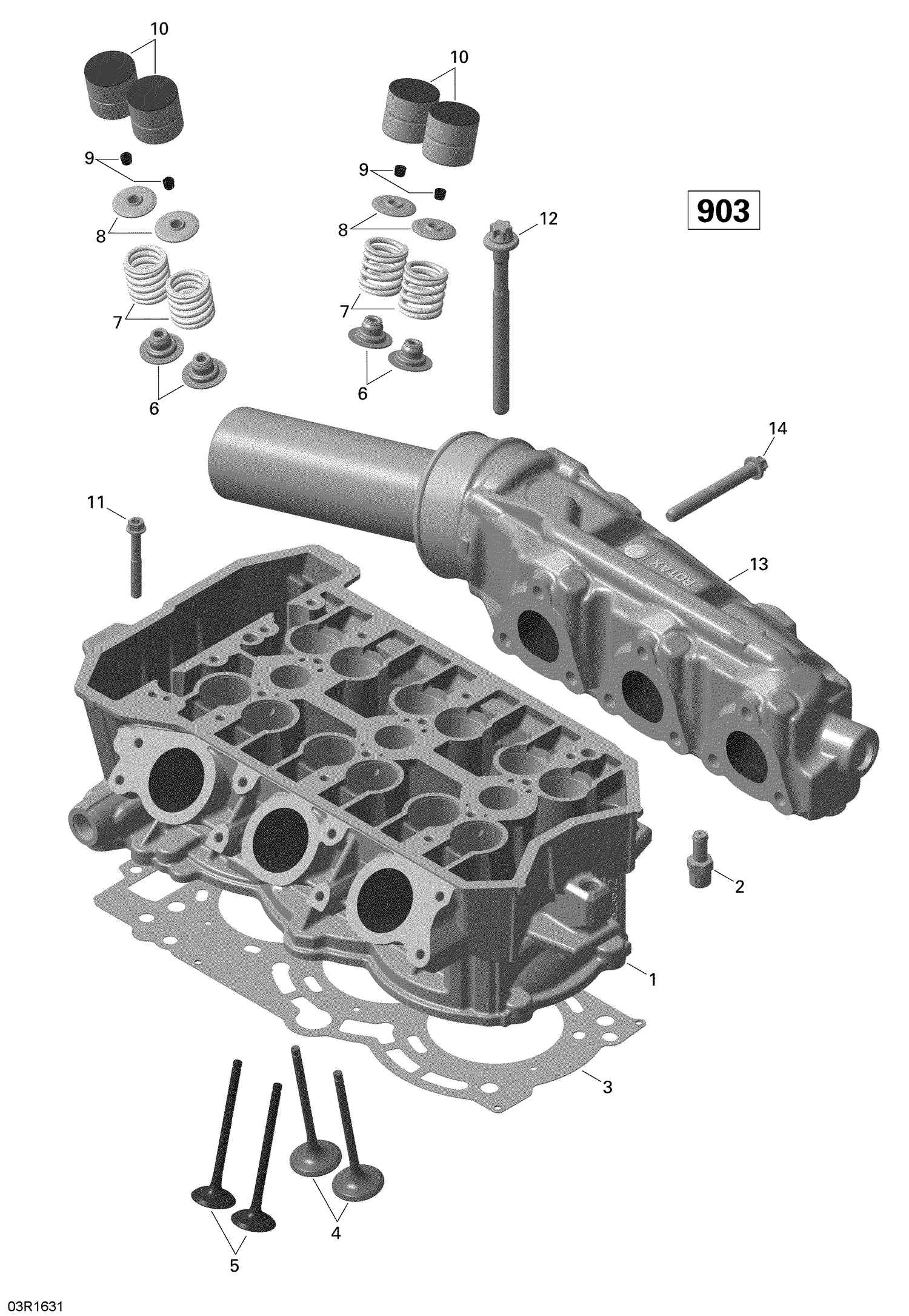 01- Cylinder Head - 900-900 HO ACE
