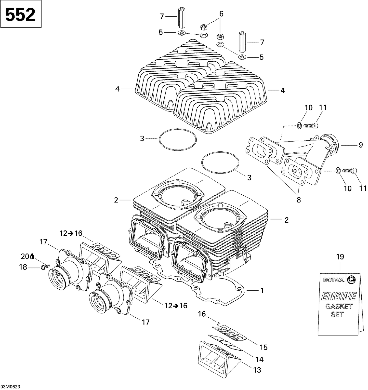 01- Cylinder And Exhaust Manifold 552