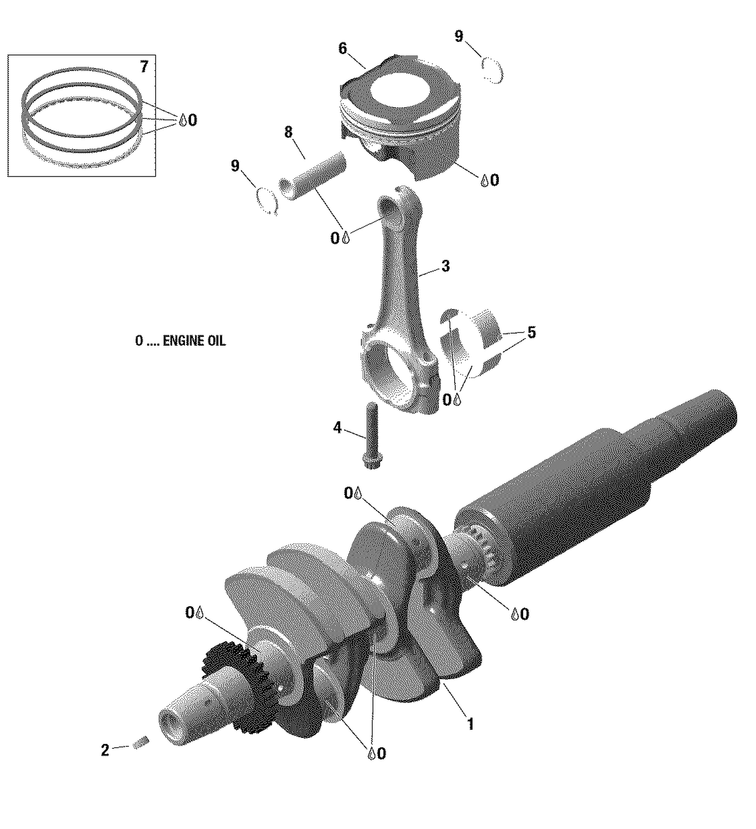01 ROTAX - Engine - Crankshaft And Pistons - 600 ACE