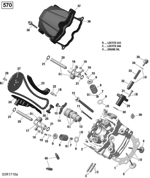 01- Rotax - Cylinder Head, Front - 570 Efi Schematic