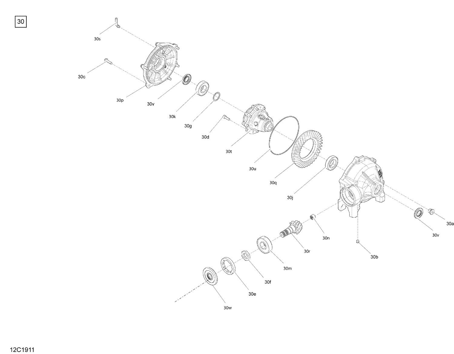 07- Front Drive -  Differential Parts - Except Package XMR and XTP