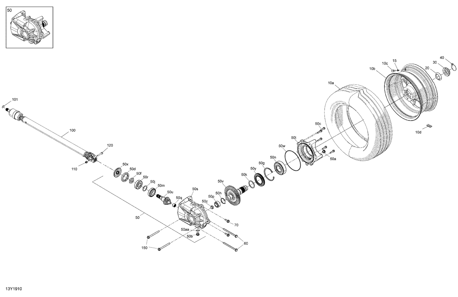 08- Drive System, Rear Drive Shaft & Final Drive + Wheel + Tire