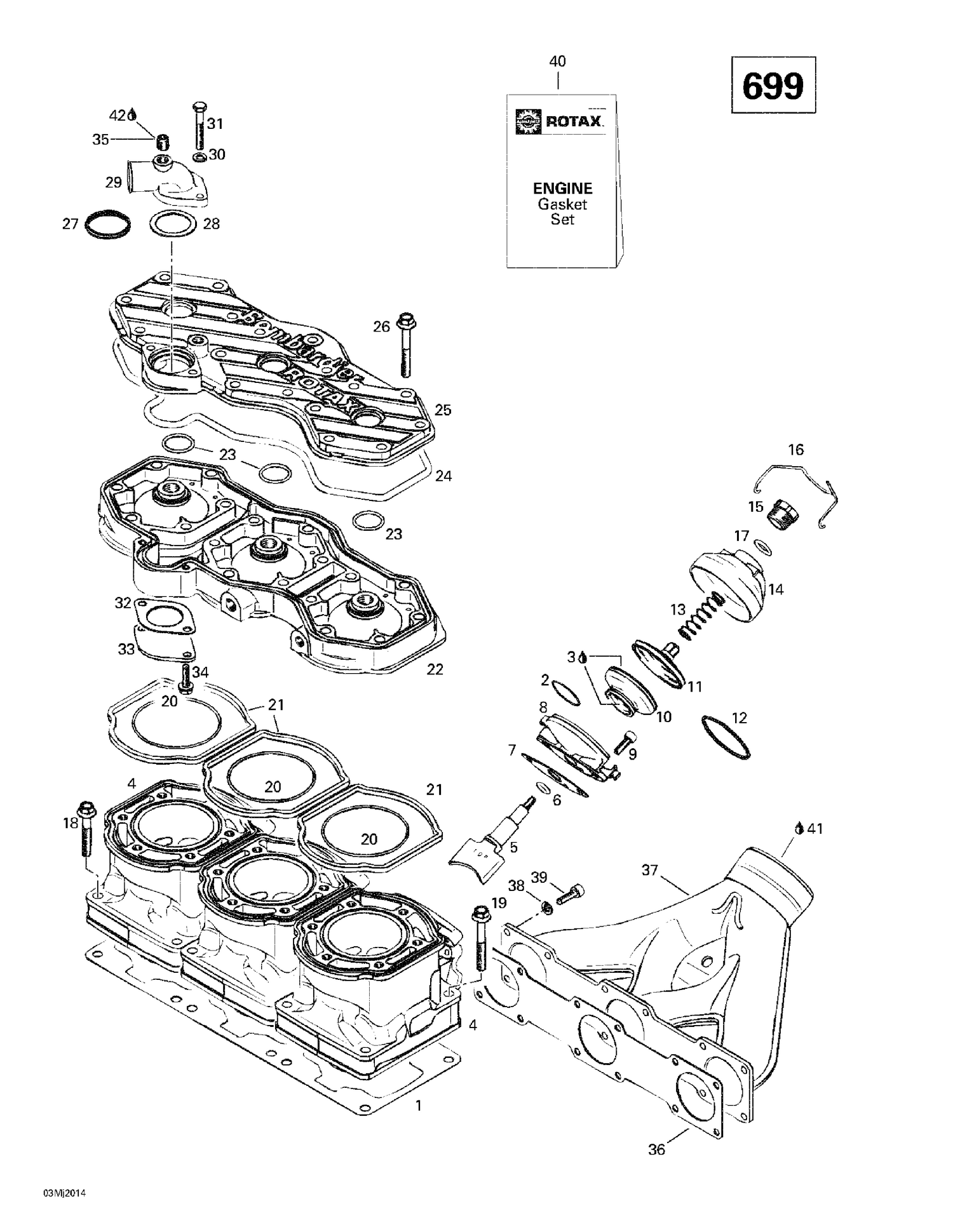 01- Cylinder, Exhaust Manifold (699)