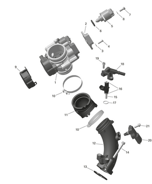 01- Rotax - Air Intake Manifold And Throttle Body Schematic