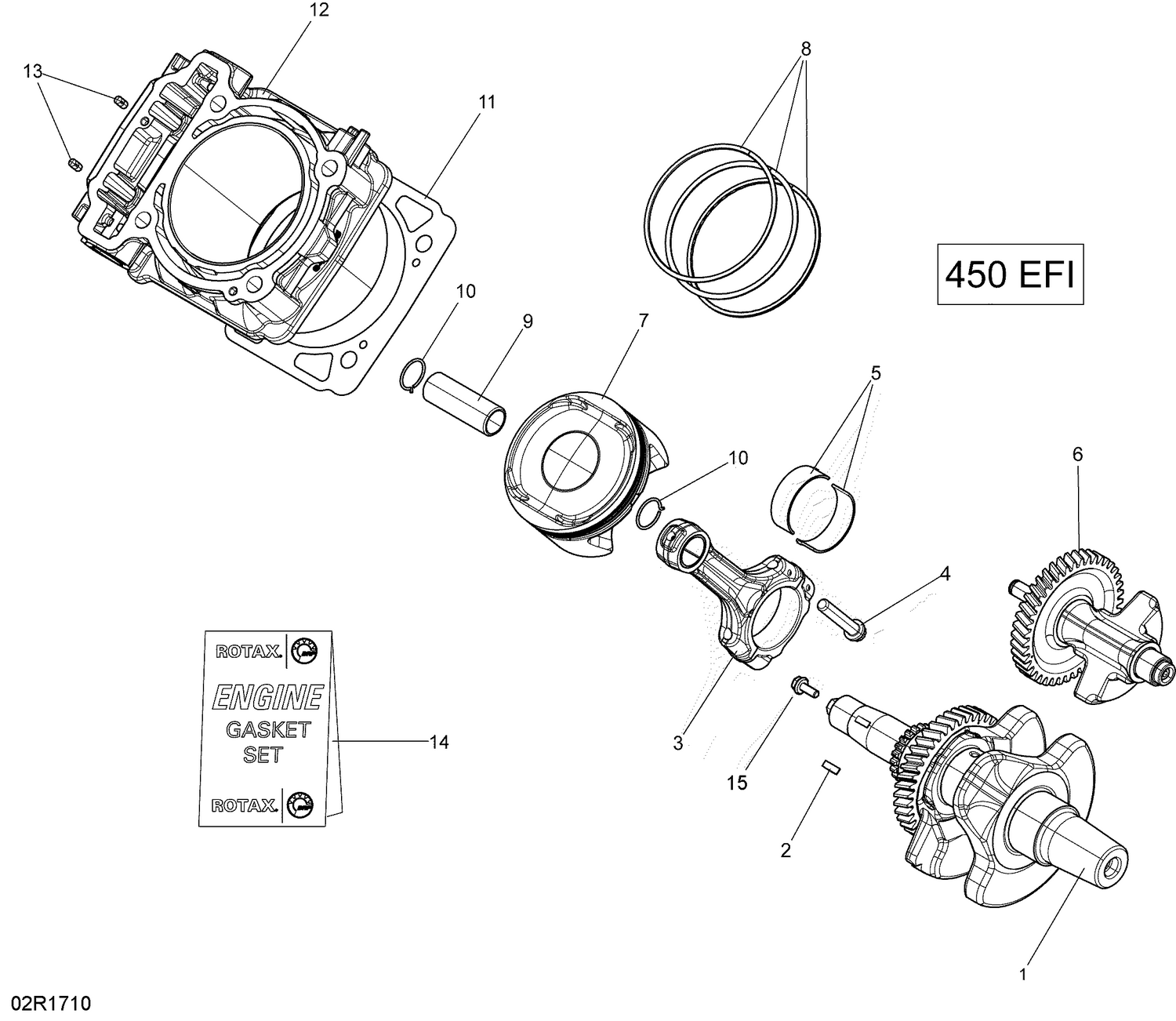 01- Crankshaft and Pistons - 450 EFI;