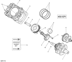 01- Crankshaft And Pistons - 450 Efi; Schematic
