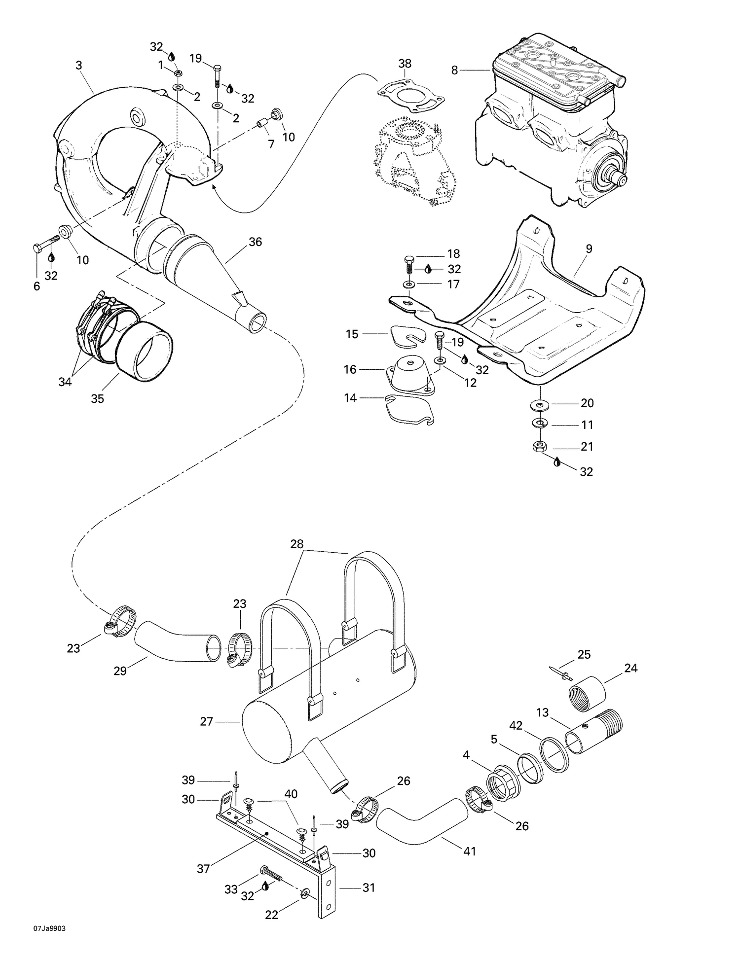 01- Engine Support And Muffler