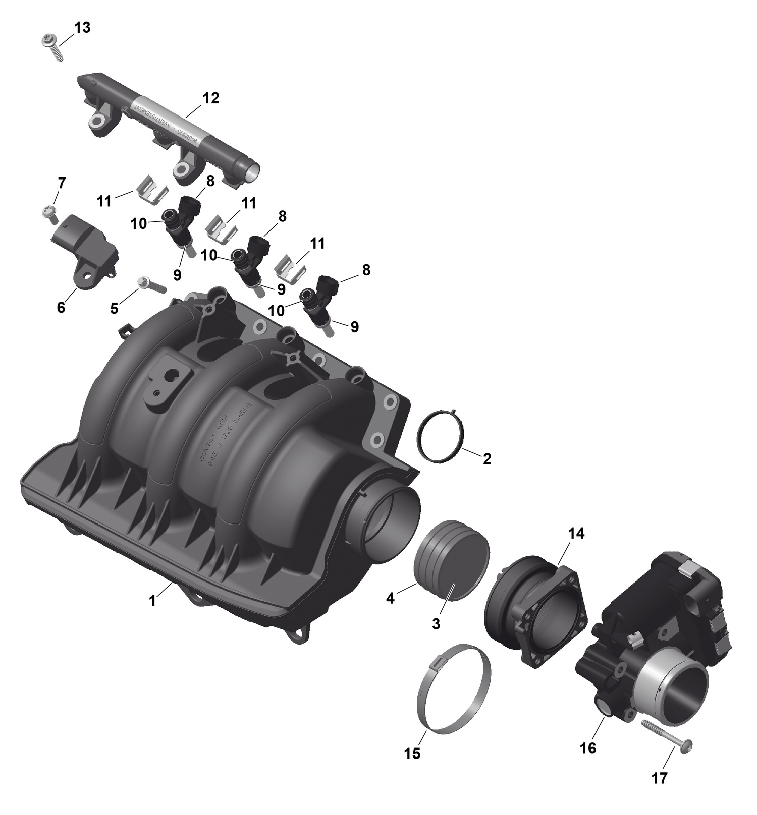 01- ROTAX - Air Intake Manifold And Throttle Body