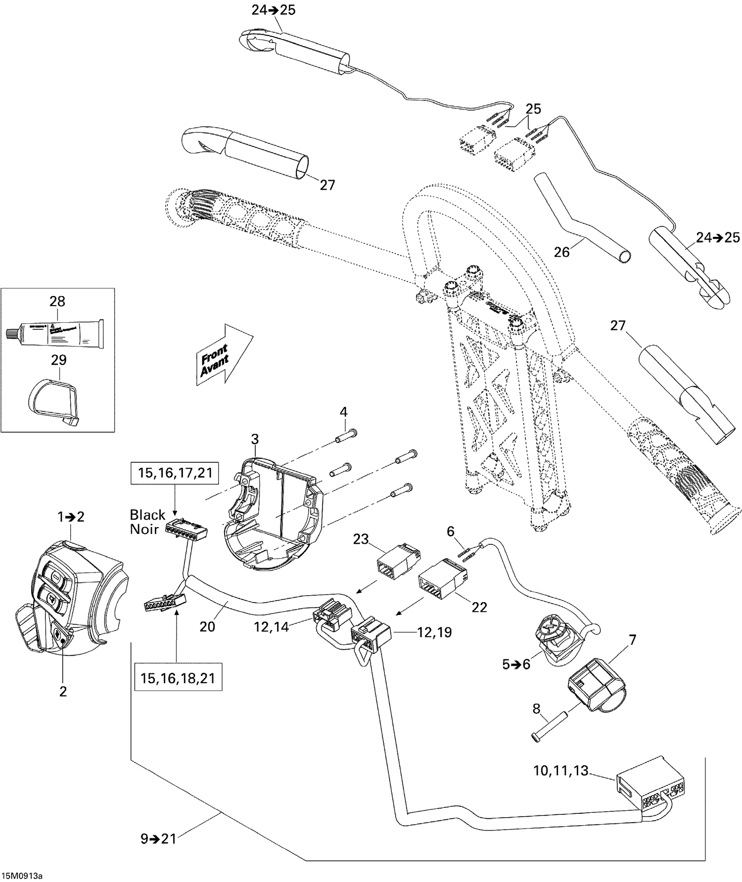 10- Steering Wiring Harness 500SS, 800R