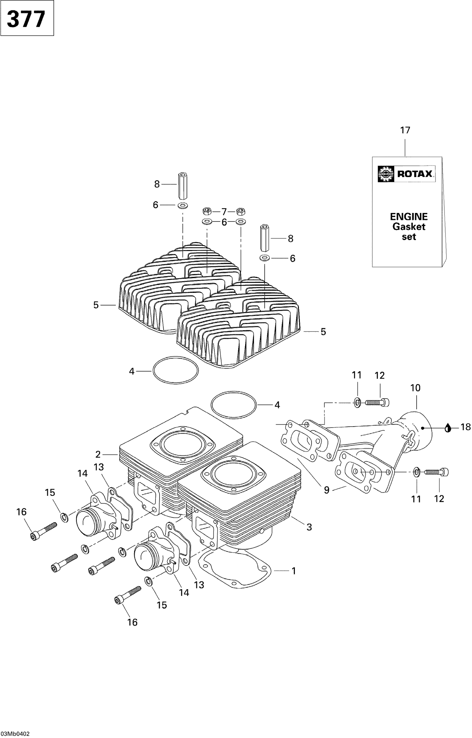 01- Cylinder, Exhaust Manifold (380F)